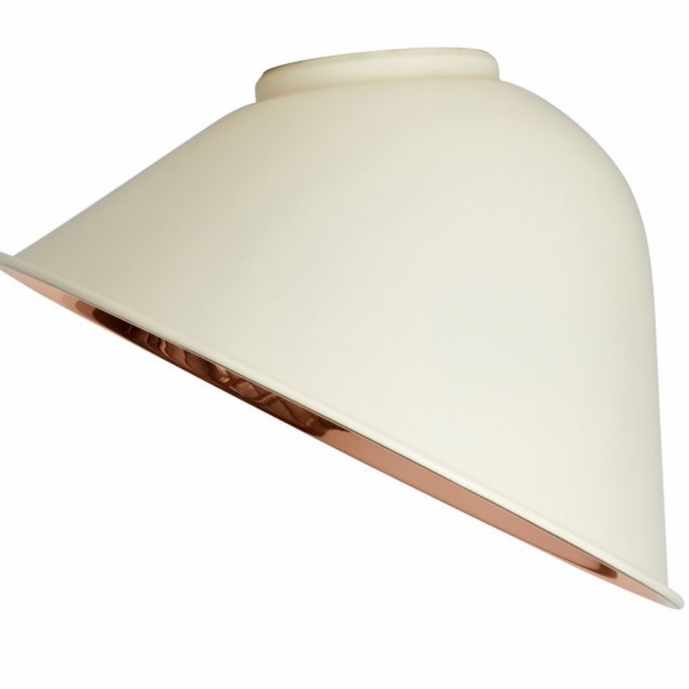 REFORMATION angled matte cream dome/copper interior lamp shade/NEW